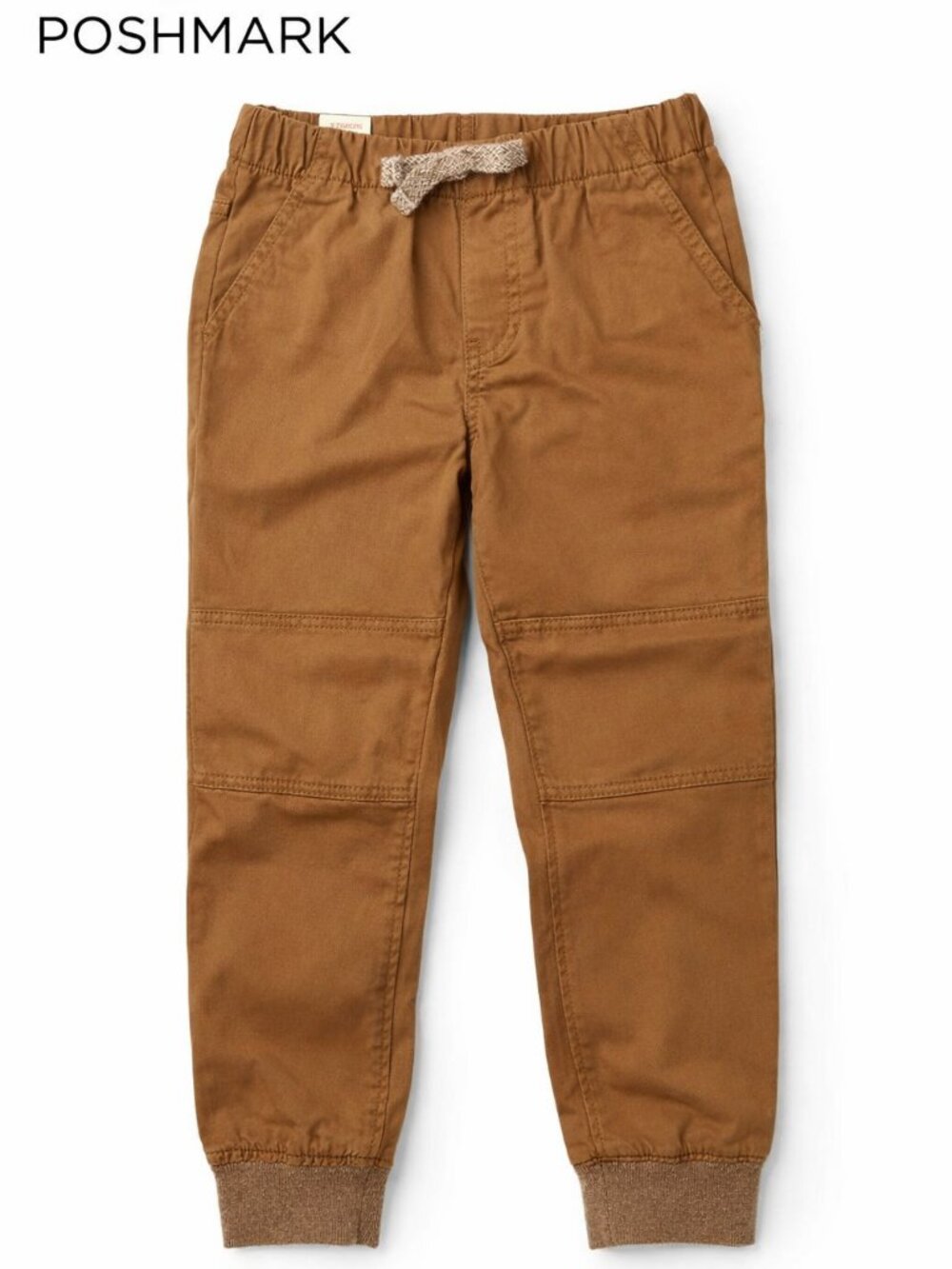 Cat & Jack Brown Jogger Pants Boys 5T Reinforced Knee Elastic Waist Casual Play